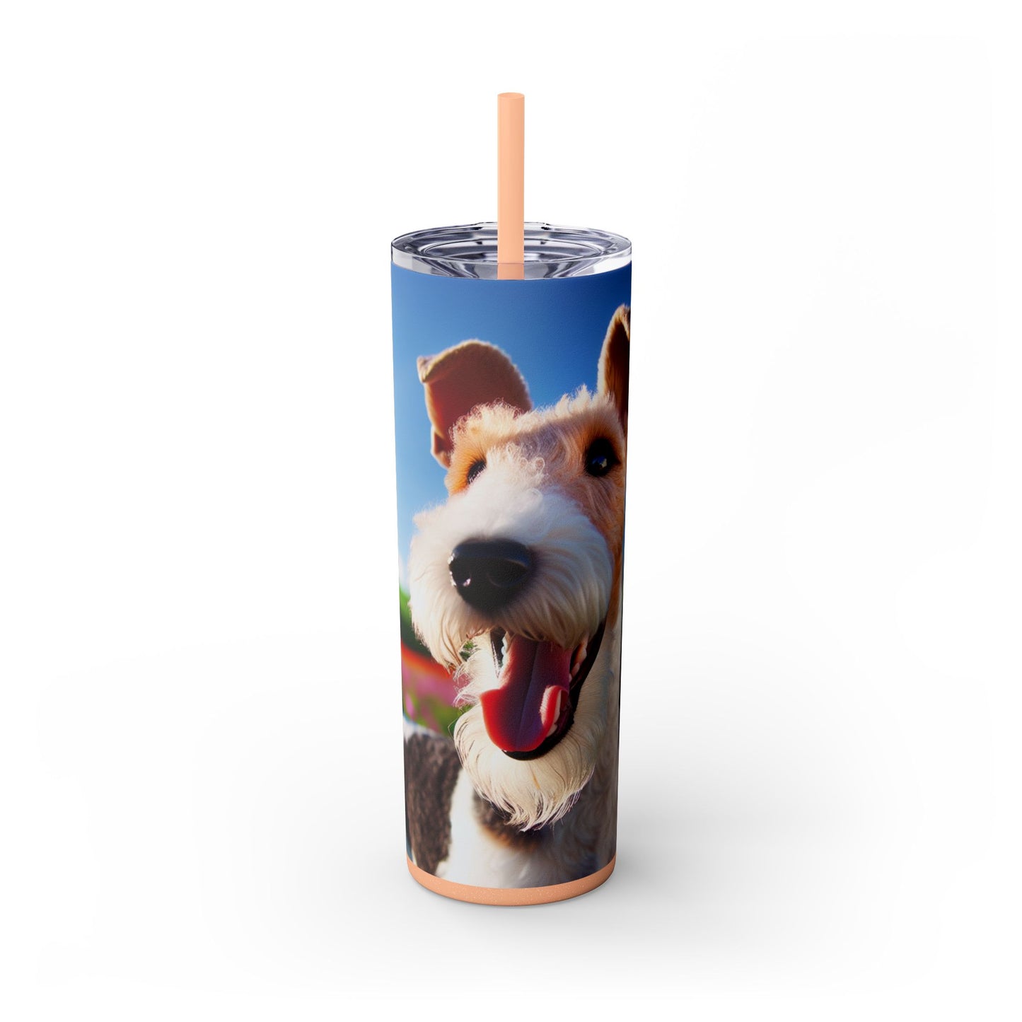Wire Fox Terrier Skinny Tumbler with Straw, 20oz