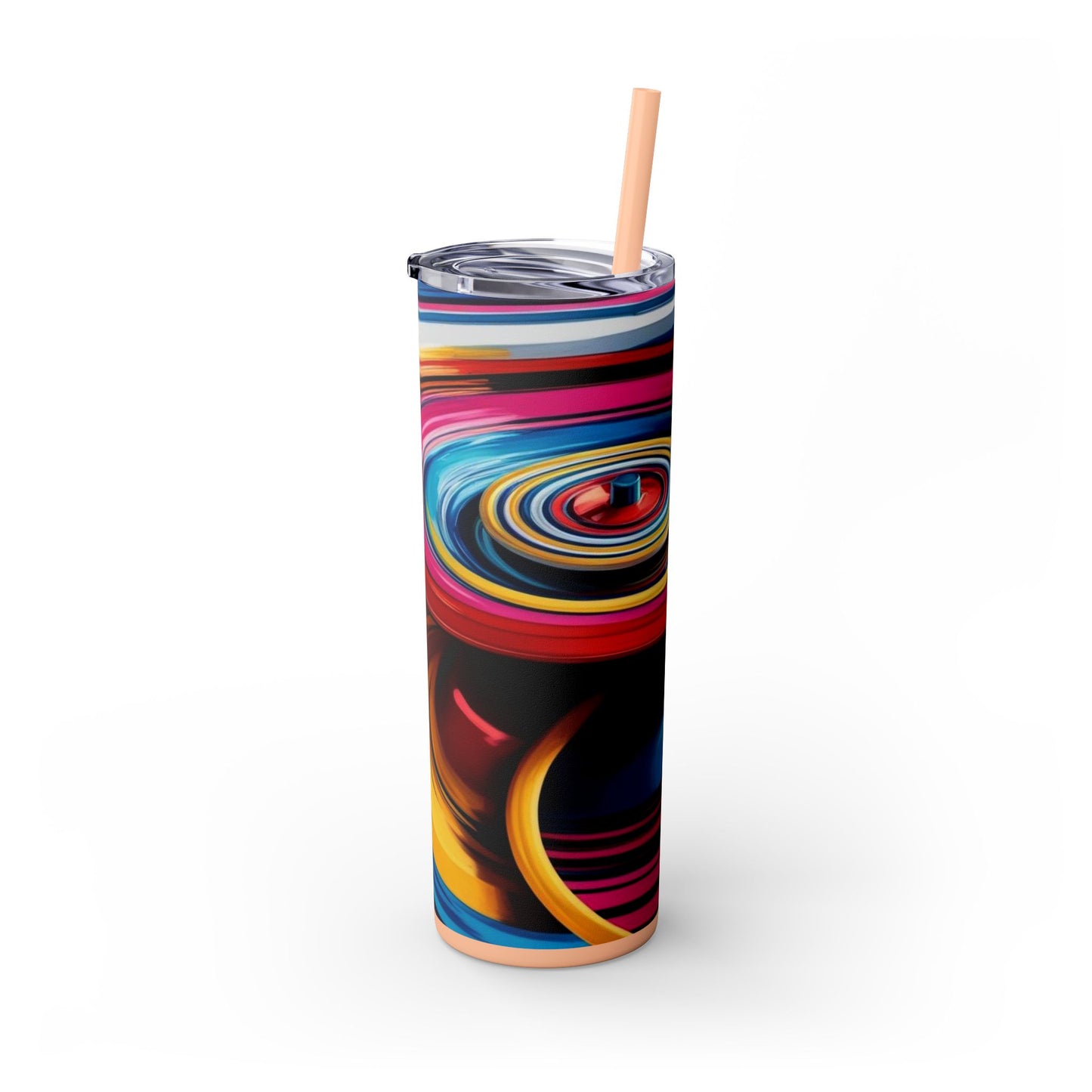 Optical Illusion Skinny Tumbler with Straw, 20oz