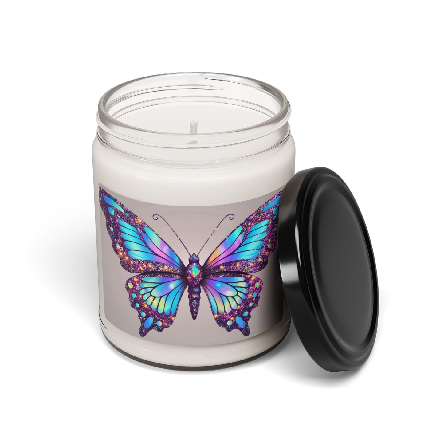 Glittery Psychedelic Butterfly- Scented Soy Candle, 9oz