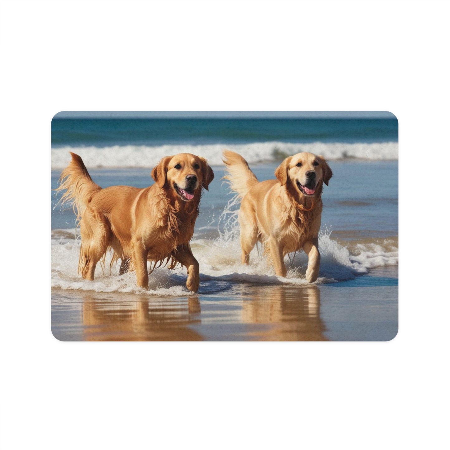 Pet Food Mat (12x18) - Beach Dogs