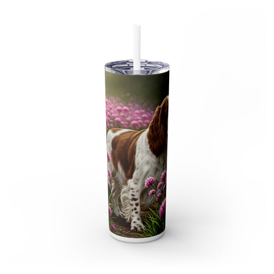 English Springer Spaniel Skinny Tumbler with Straw, 20oz
