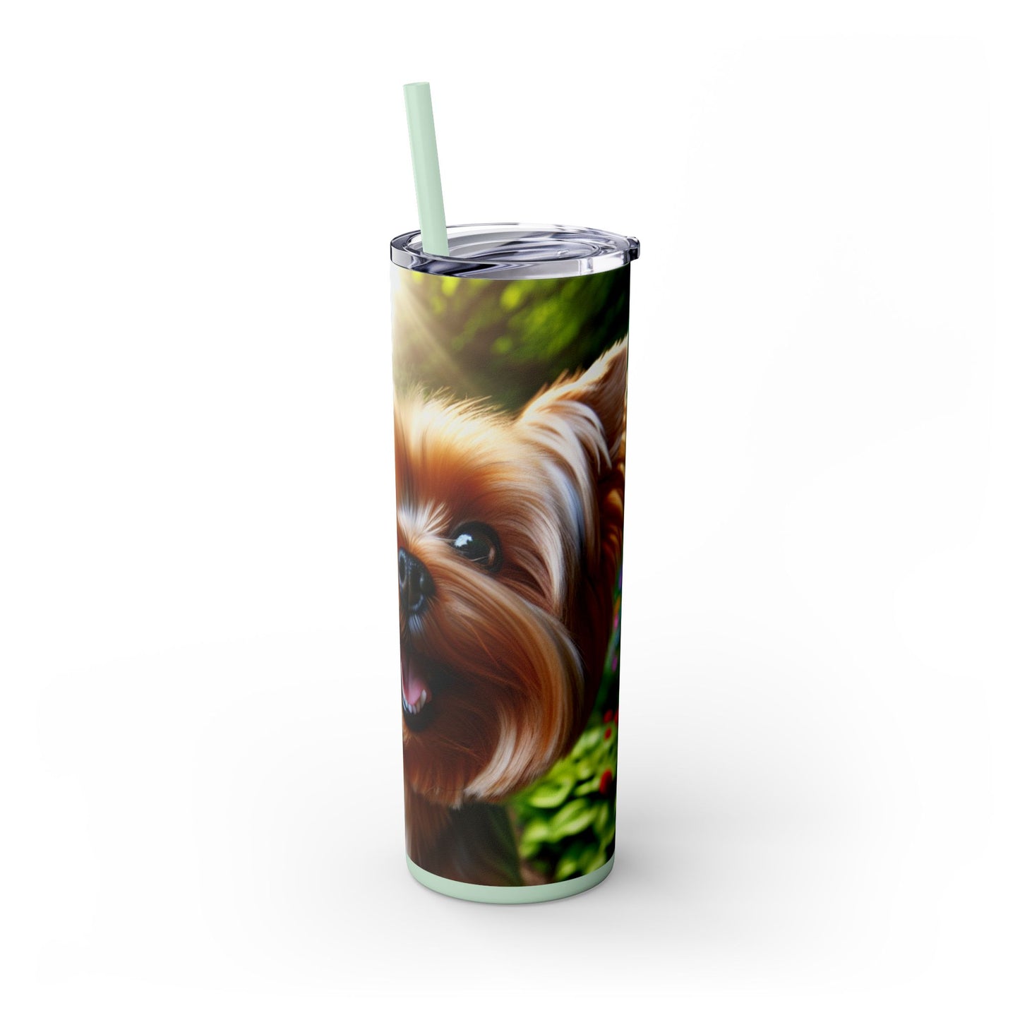 Yorkshire Terrier Skinny Tumbler with Straw, 20oz