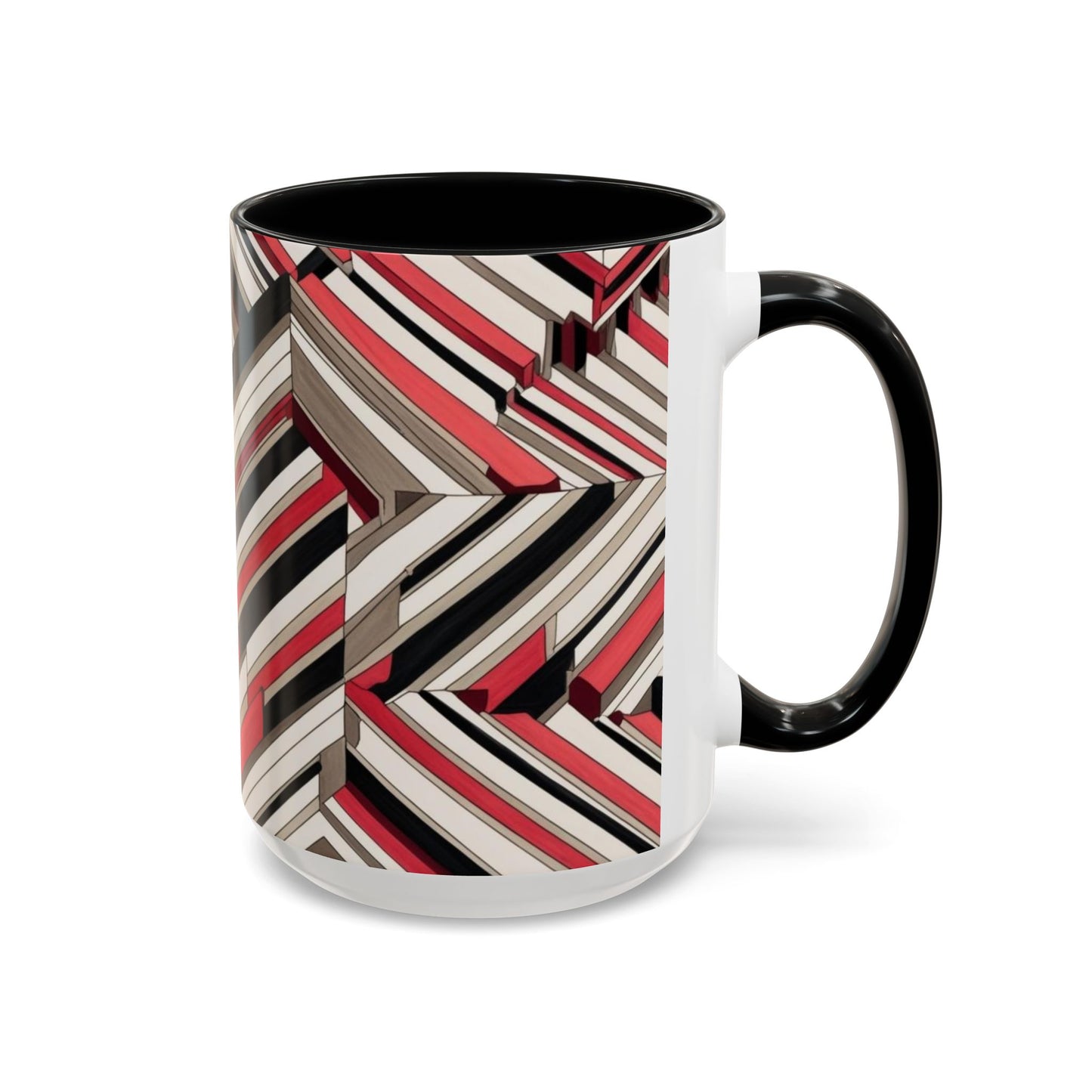 Optical Illusion Accent Mug – Ceramic Coffee Cup