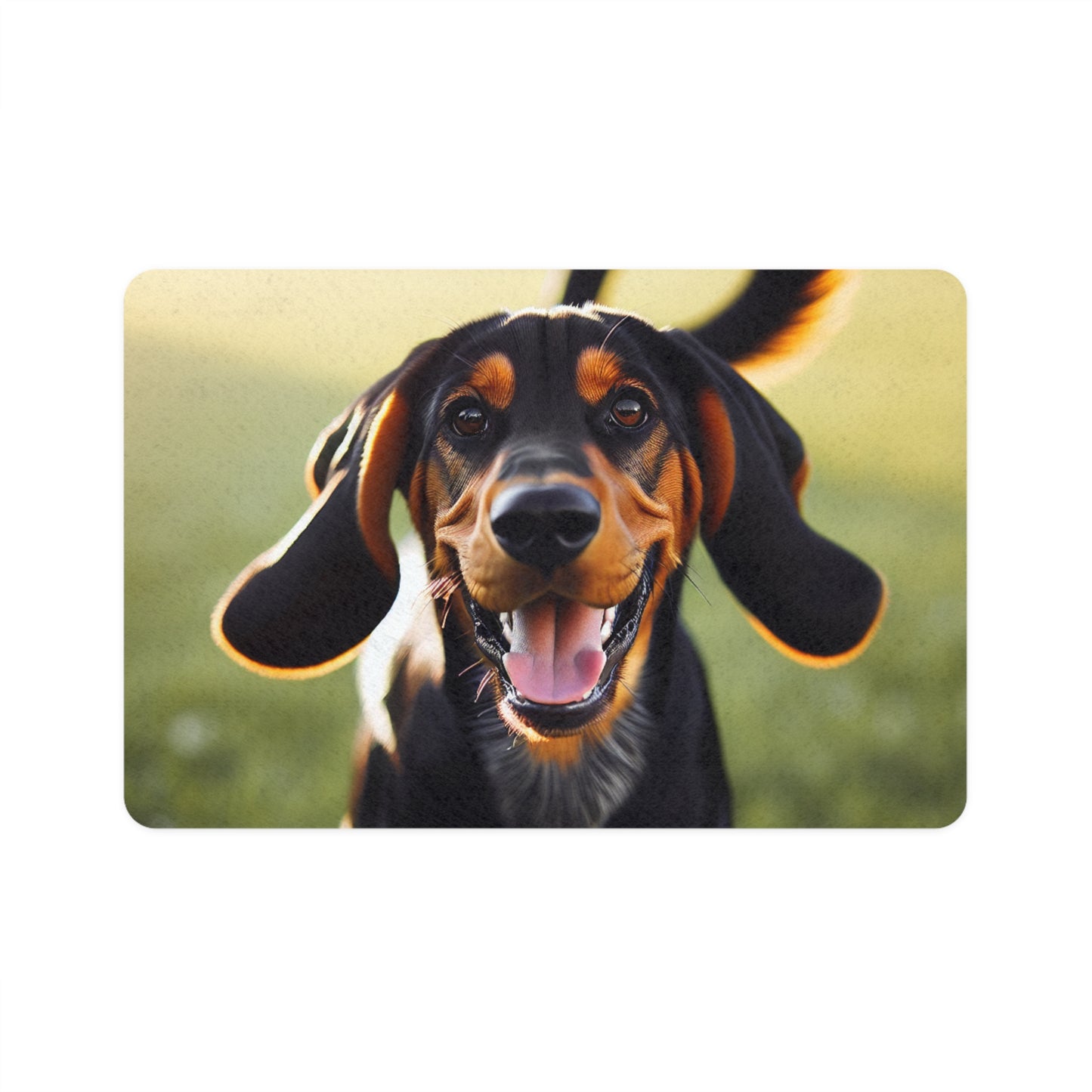 Pet Food Mat (12x18) - Black and Tan Coonhound