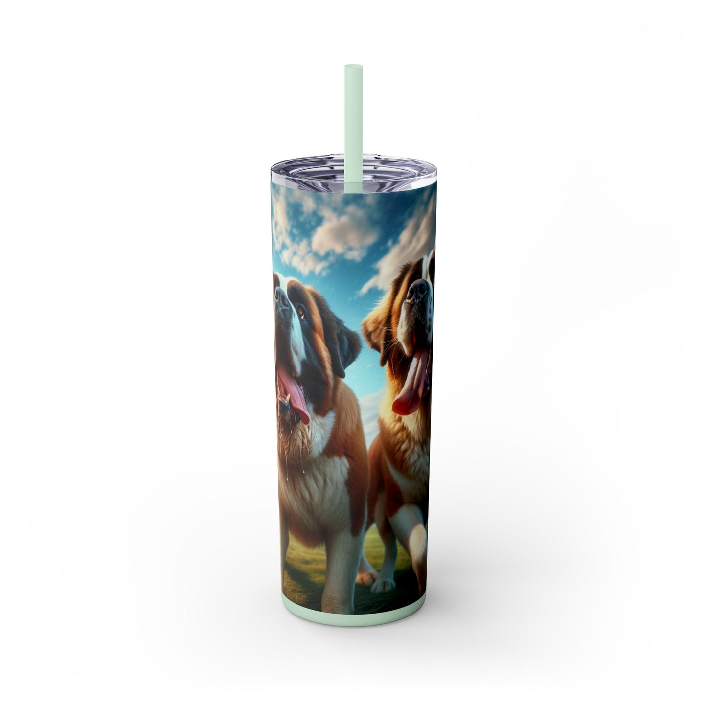 Saint Bernard Skinny Tumbler with Straw, 20oz