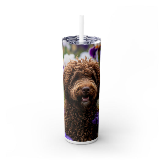 Barbet Skinny Tumbler with Straw, 20oz