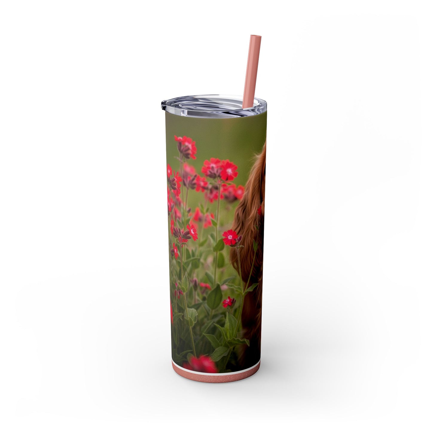 Vaso delgado con pajita de Cocker Spaniel, 20 oz