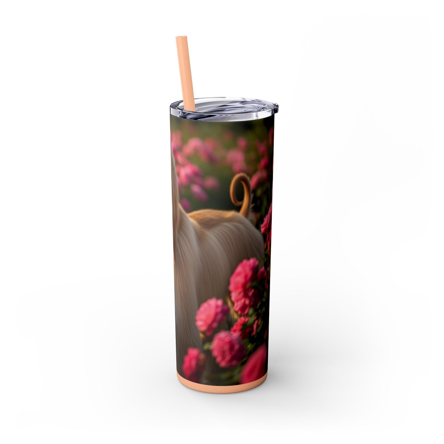 Afghan Hound Skinny Tumbler with Straw, 20oz