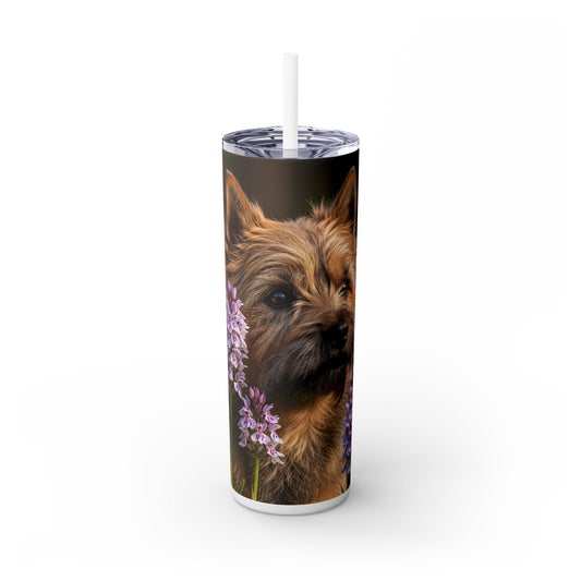 Cairn Terrier Skinny Tumbler with Straw, 20oz
