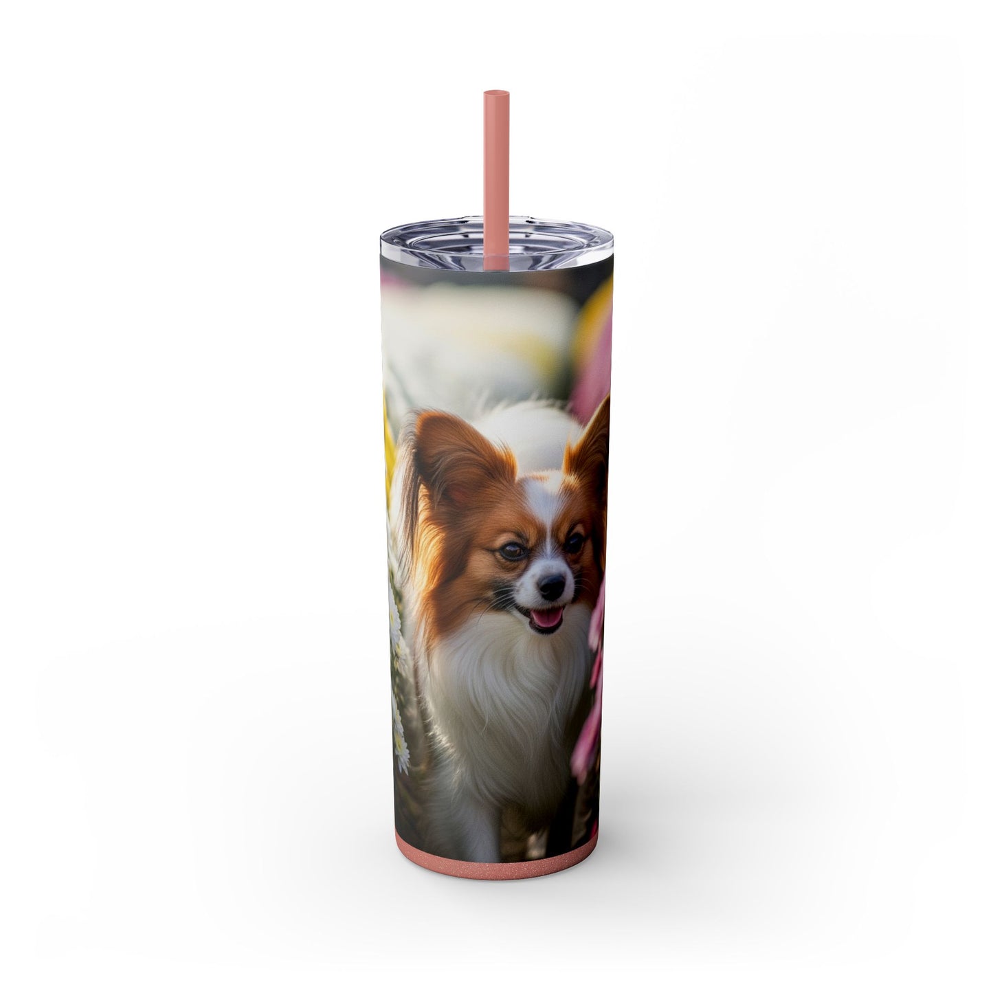Papillon Skinny Tumbler with Straw, 20oz