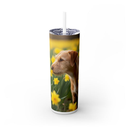 Portuguese Podengo Pequeno Skinny Tumbler with Straw, 20oz