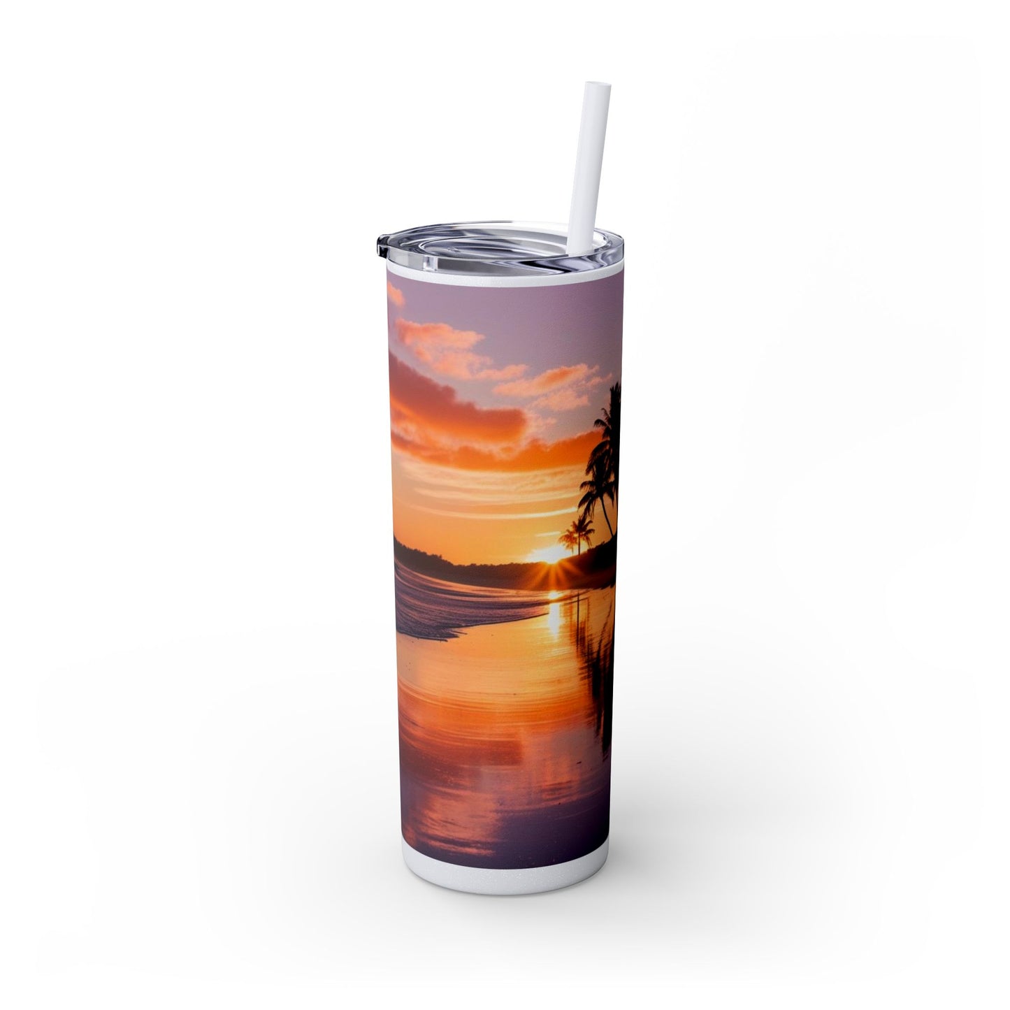 Brilliant Sunrise Skinny Tumbler with Straw, 20oz