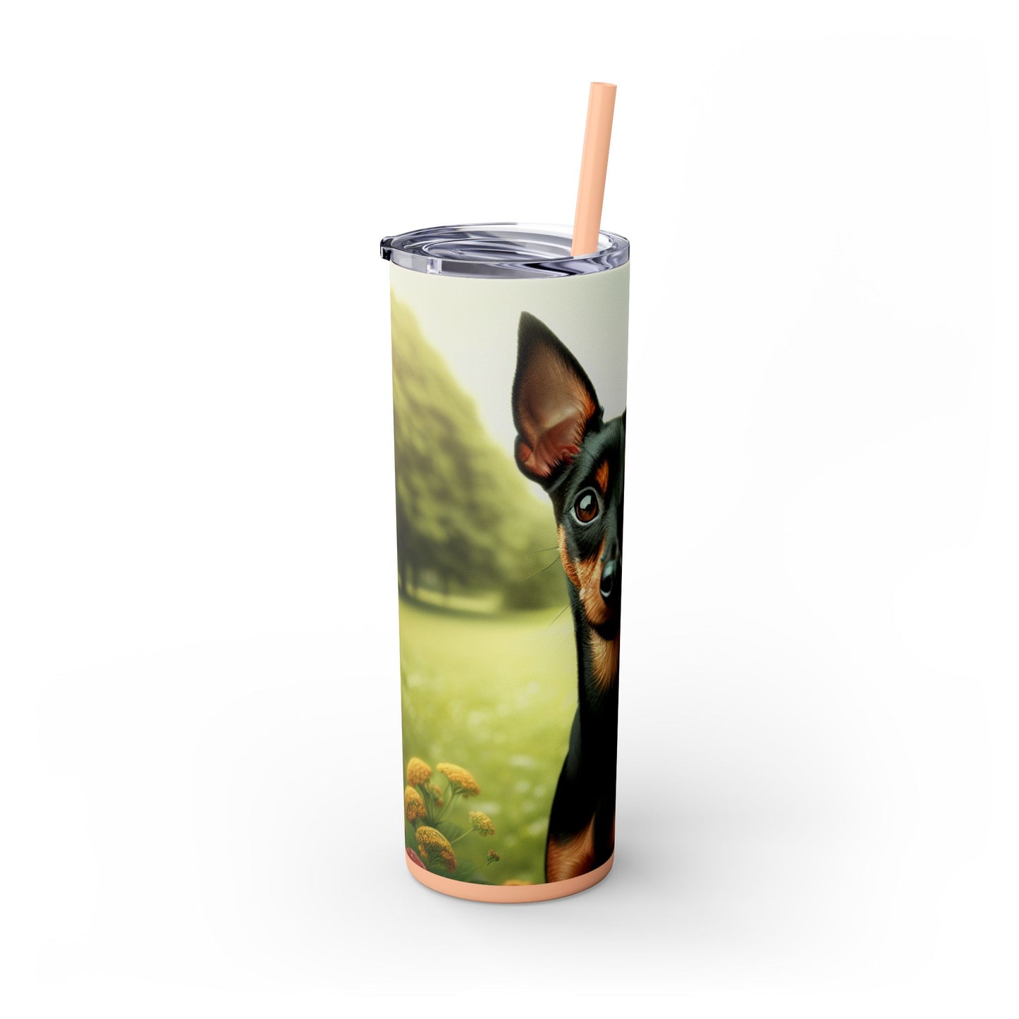 Manchester Terrier Skinny Tumbler with Straw, 20oz