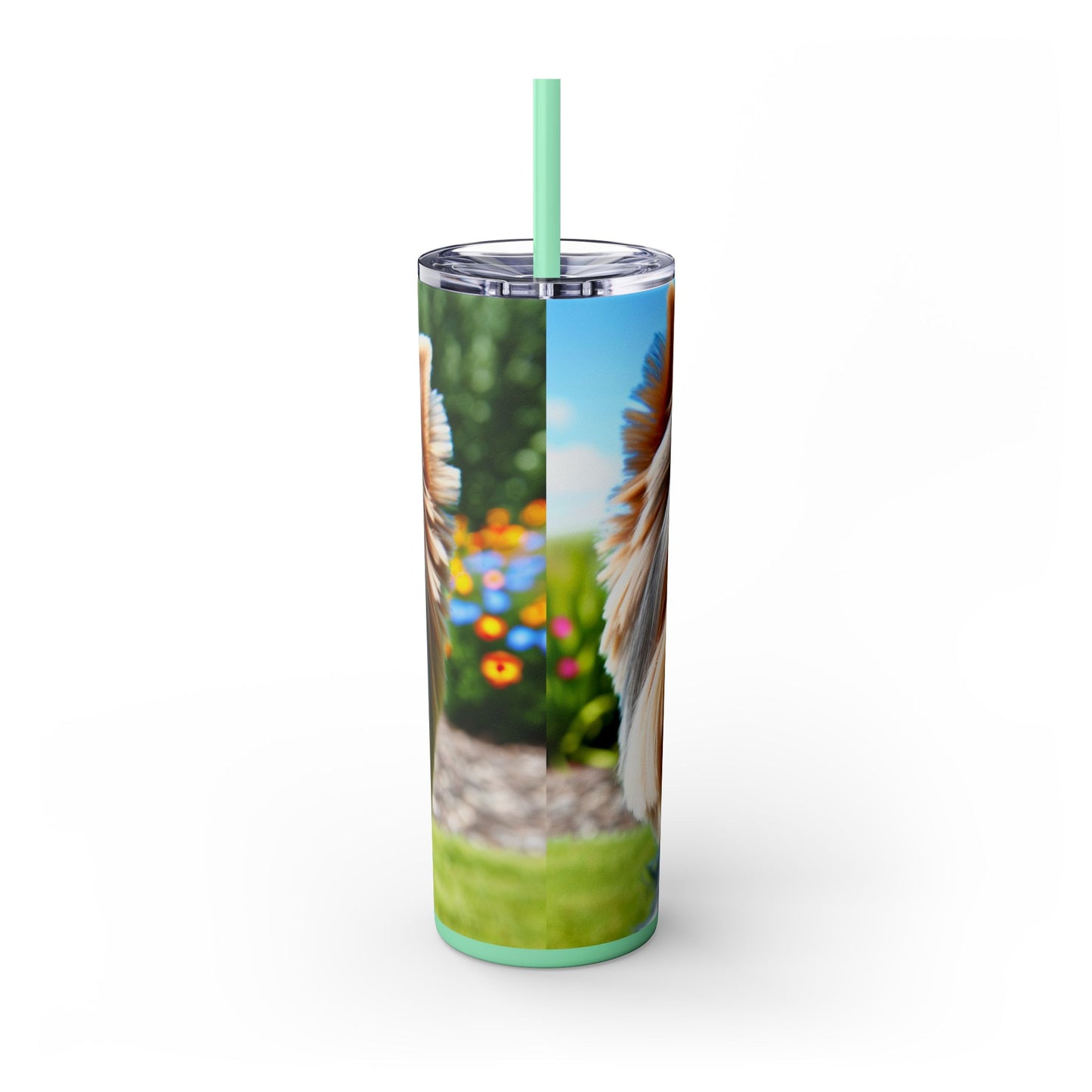 Australian Silky Terrier Tumbler with Straw, 20oz