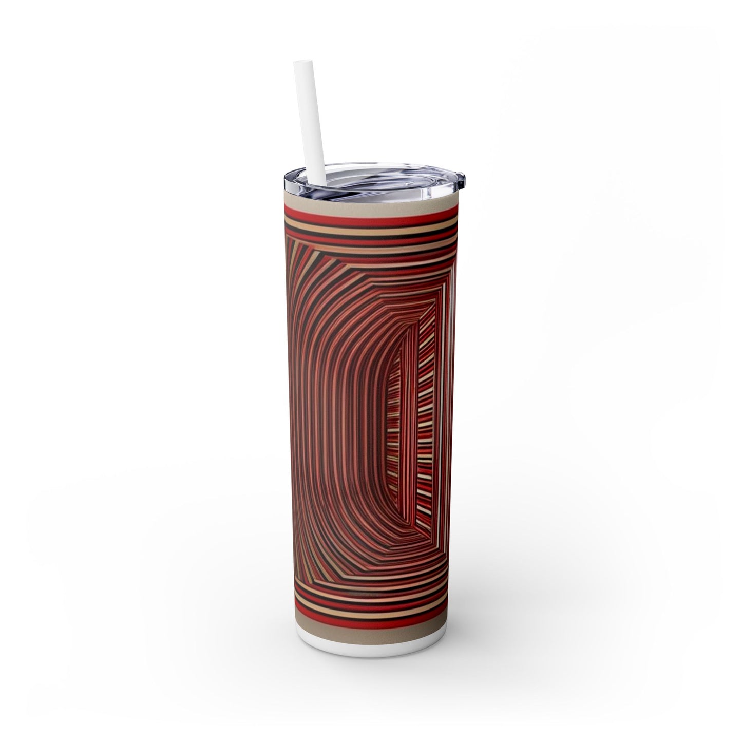 Optical Illusion Skinny Tumbler with Straw, 20oz