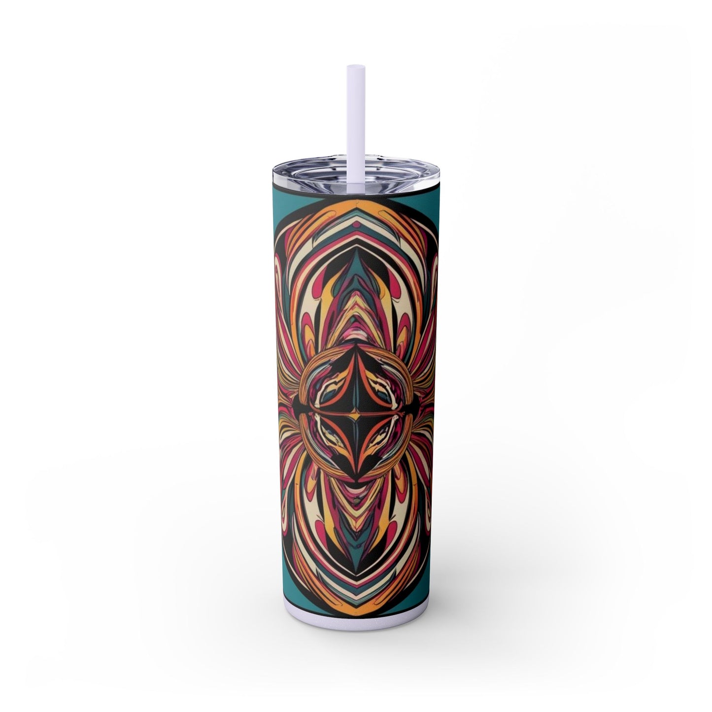 Optical Illusion Skinny Tumbler with Straw, 20oz