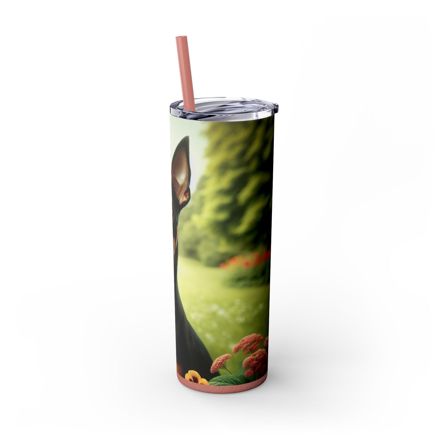Manchester Terrier Skinny Tumbler with Straw, 20oz
