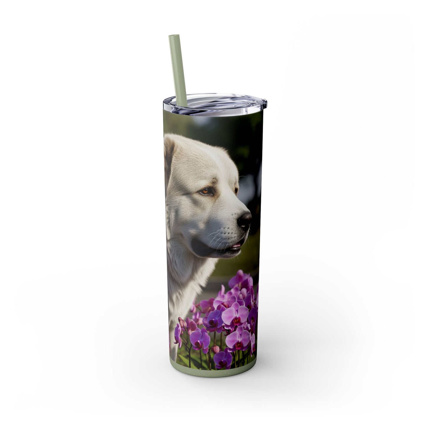 Gobelet isotherme avec paille, motif Berger du Caucase, 590 ml