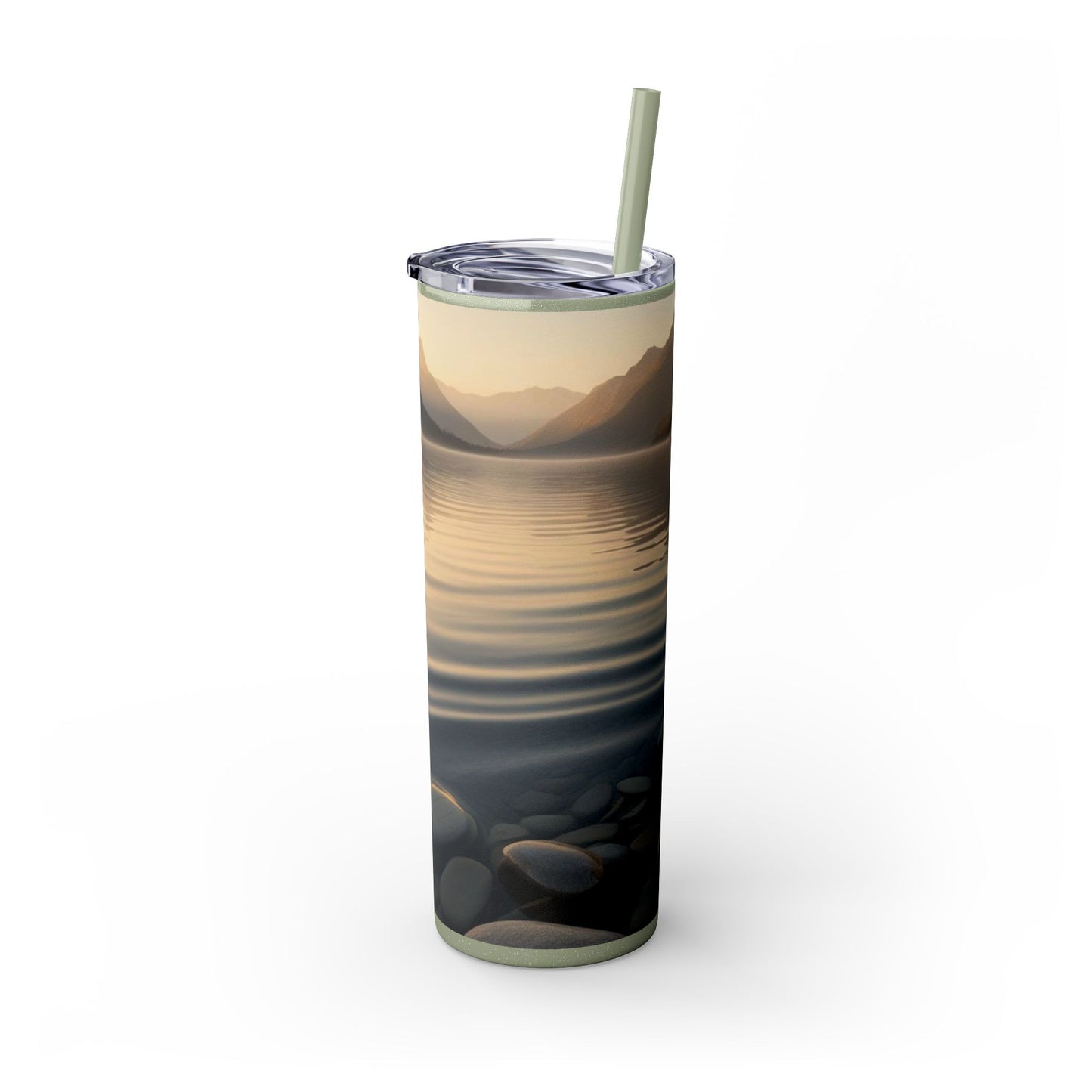Ripple in a Mountain Lake Skinny Tumbler with Straw, 20oz