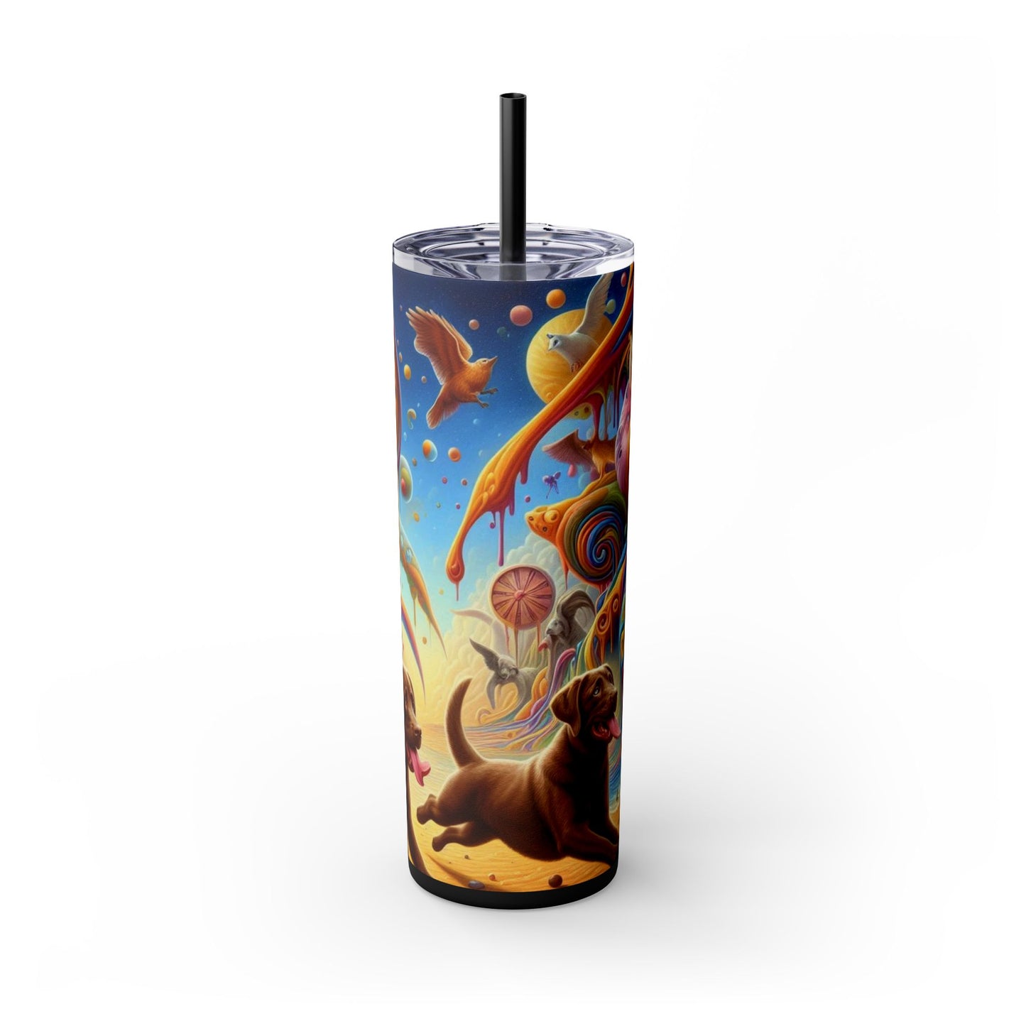 Gobelet Labrador en chocolat avec paille, 590 ml