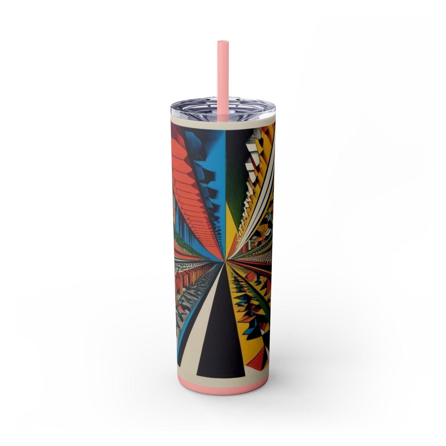 Optical Illusion Skinny Tumbler with Straw, 20oz