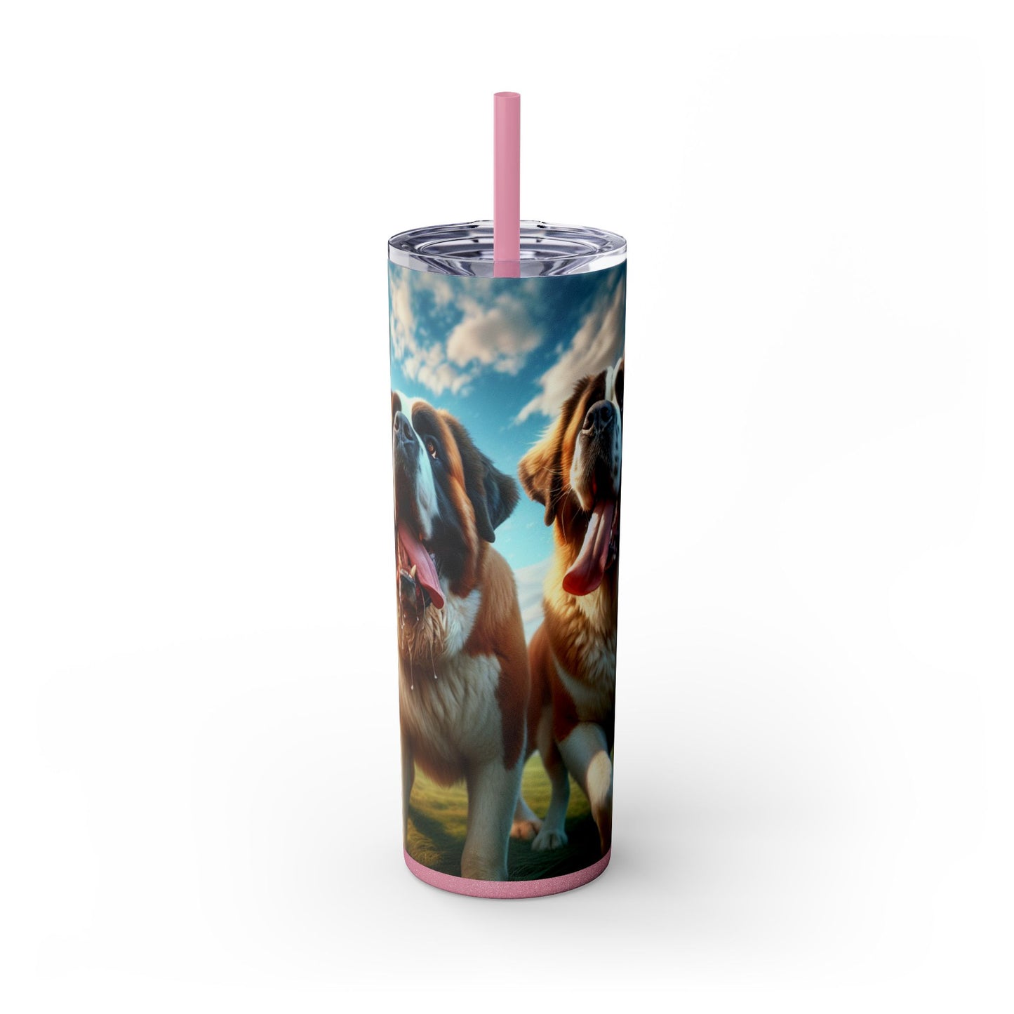 Saint Bernard Skinny Tumbler with Straw, 20oz