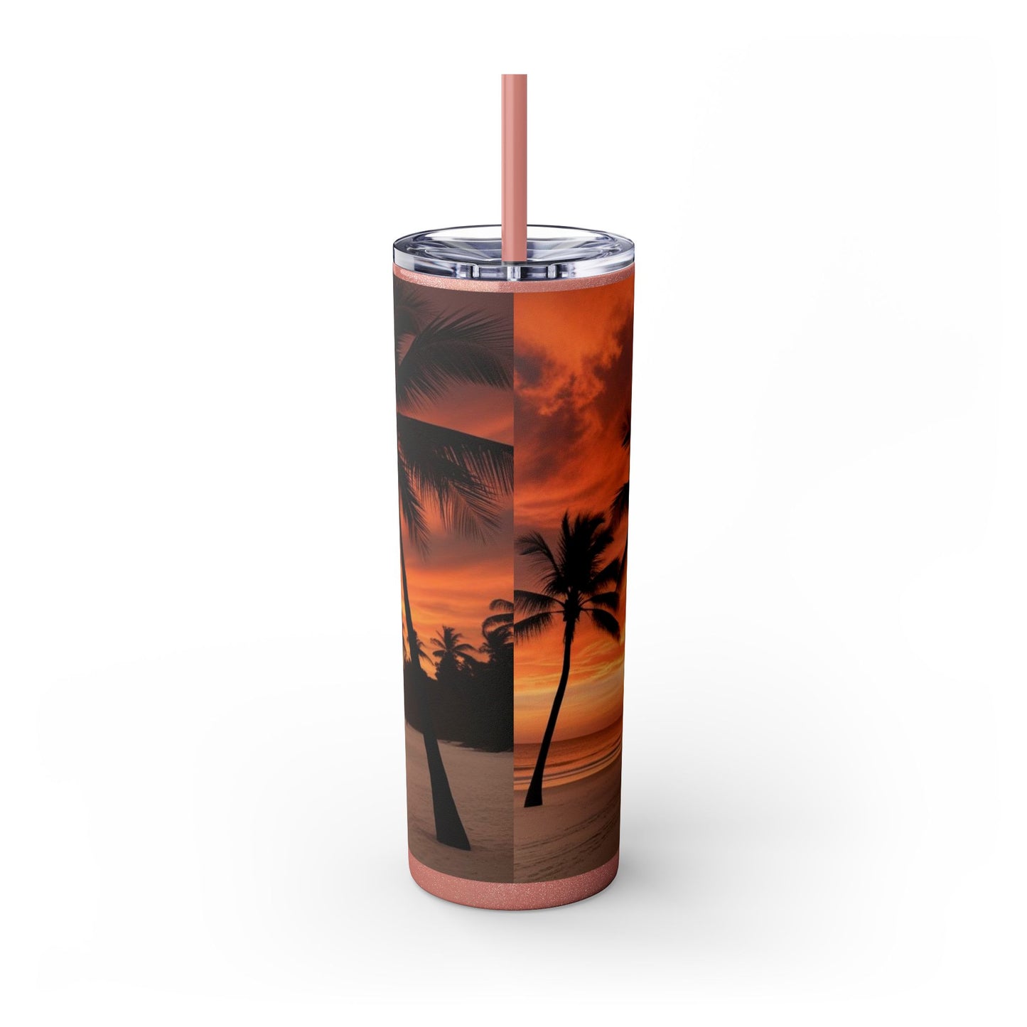 Brilliant Sunrise Skinny Tumbler with Straw, 20oz