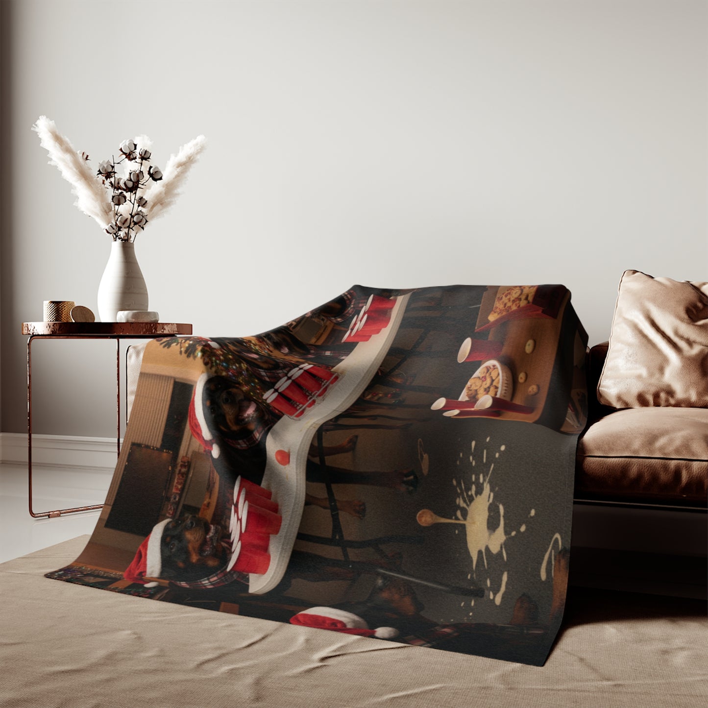 Rottweiler Holiday Party Blanket