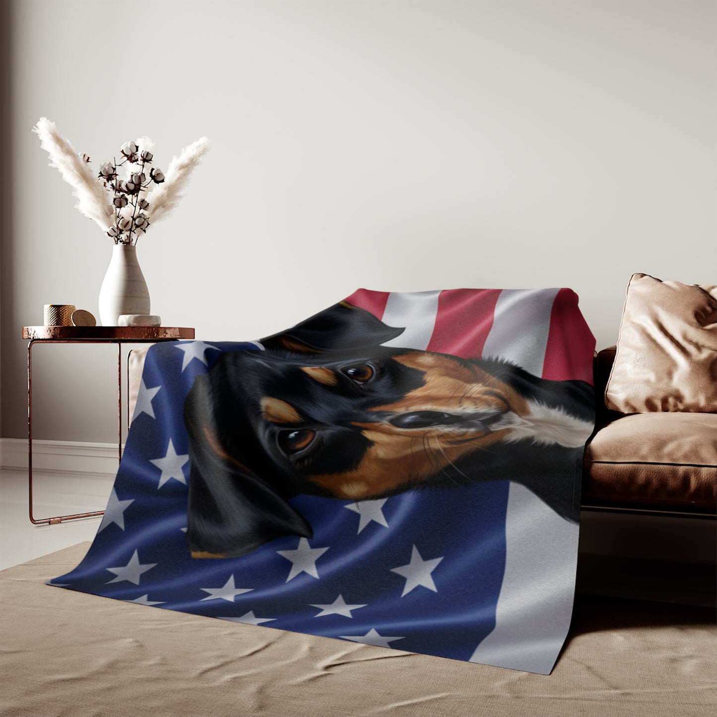 Teddy Roosevelt Terrier Patriotic Blanket