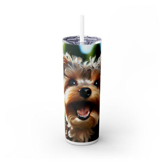 Yorkiepoo Tumbler with Straw, 20oz