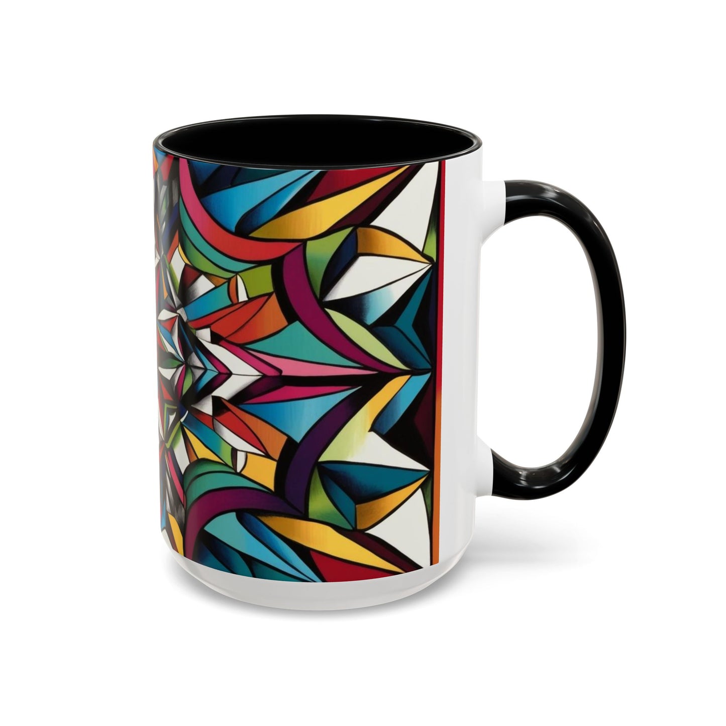 Optical Illusion Accent Mug – Ceramic Coffee Cup