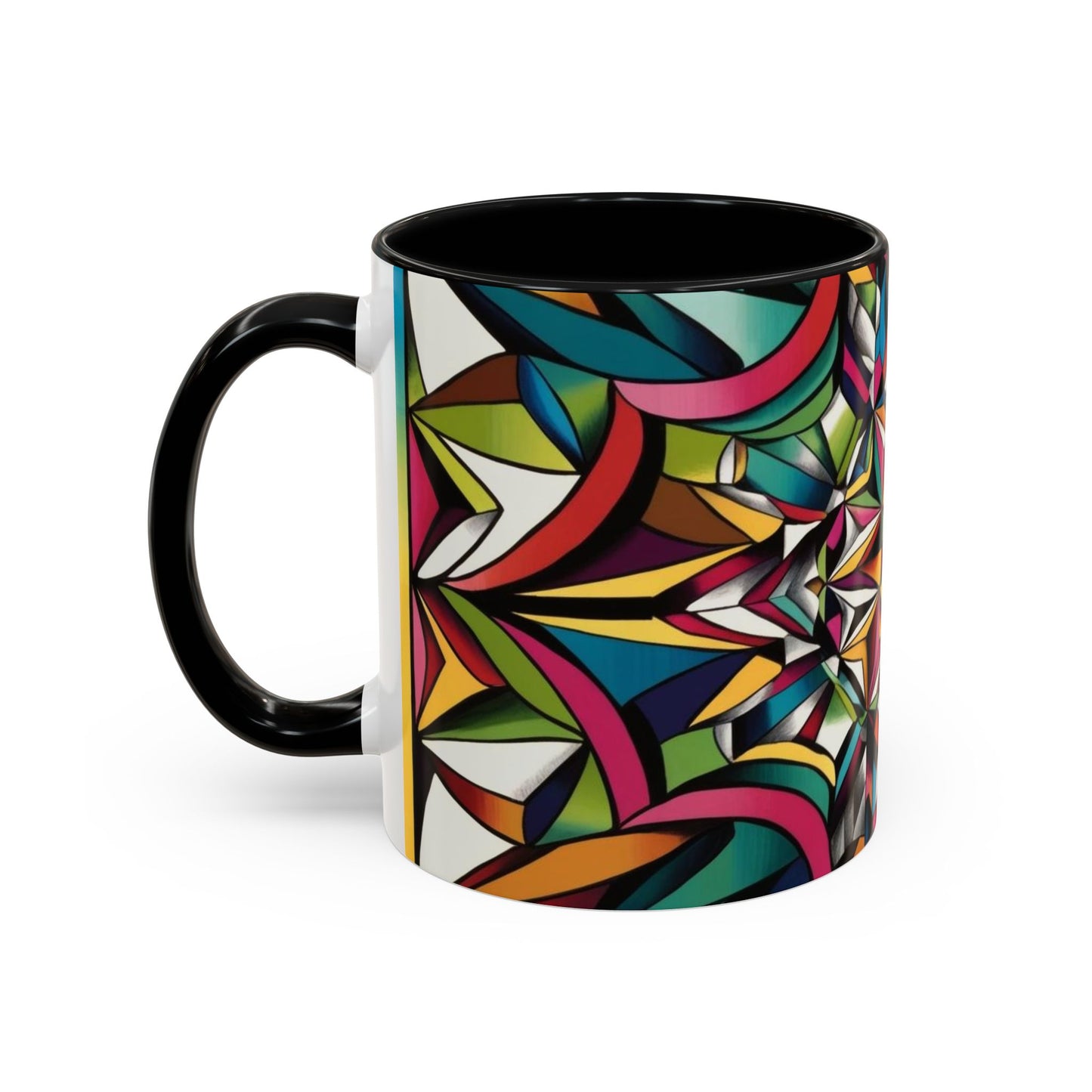 Optical Illusion Accent Mug – Ceramic Coffee Cup