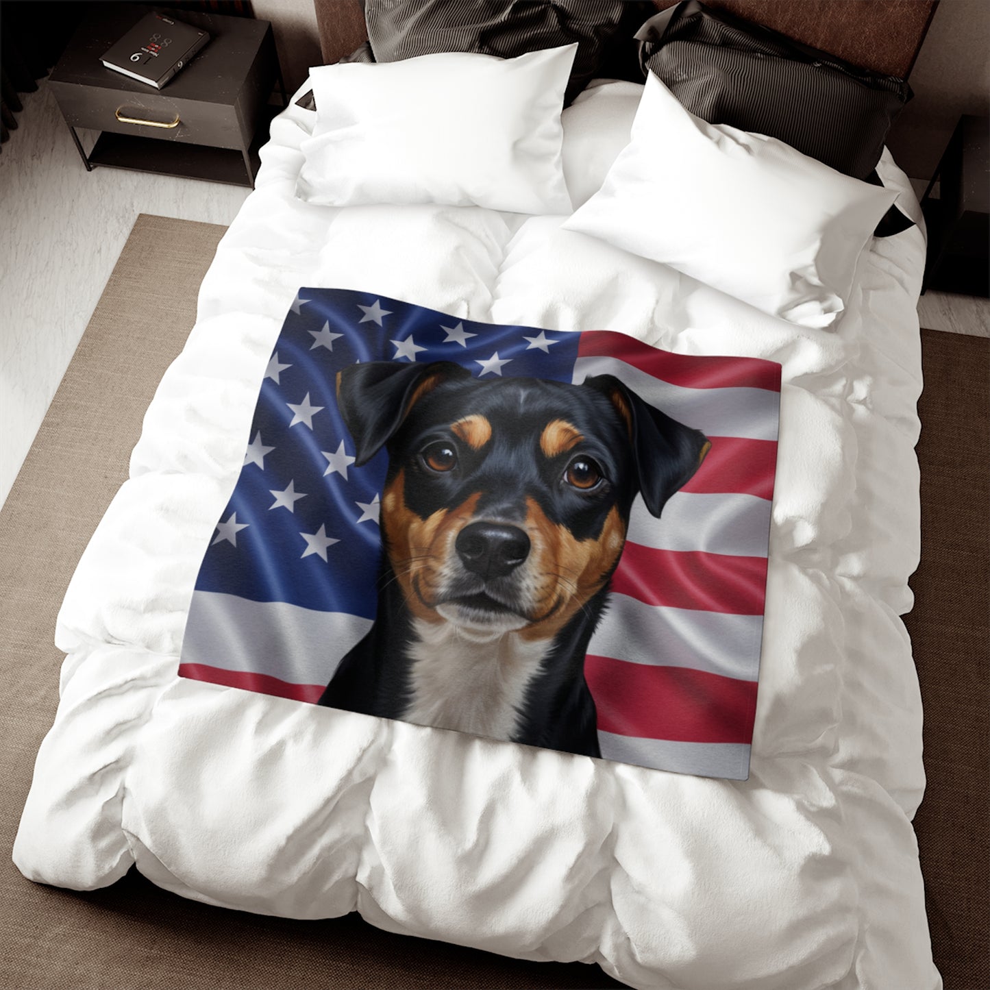Teddy Roosevelt Terrier Patriotic Blanket