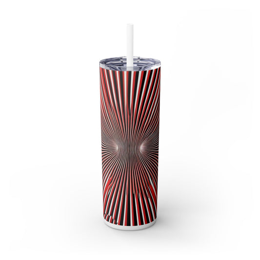 Optical Illusion Skinny Tumbler with Straw, 20oz
