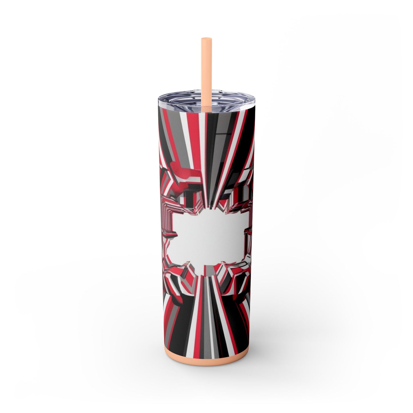 Optical Illusion Skinny Tumbler with Straw, 20oz