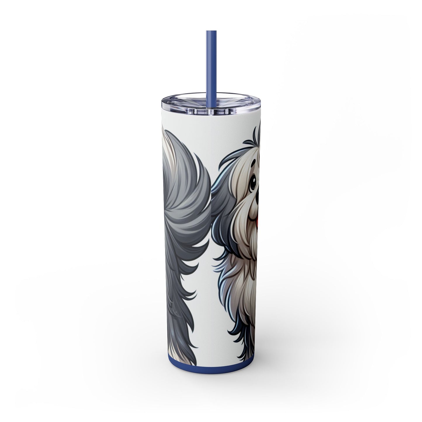 Old English Sheepdog Tumbler with Straw, 20oz
