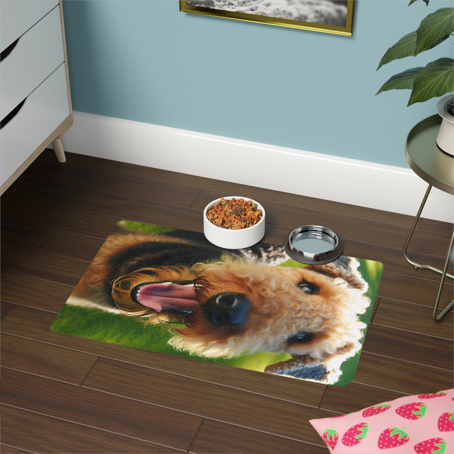 Pet Food Mat (12x18) - Airedale Terrier (Vertical)