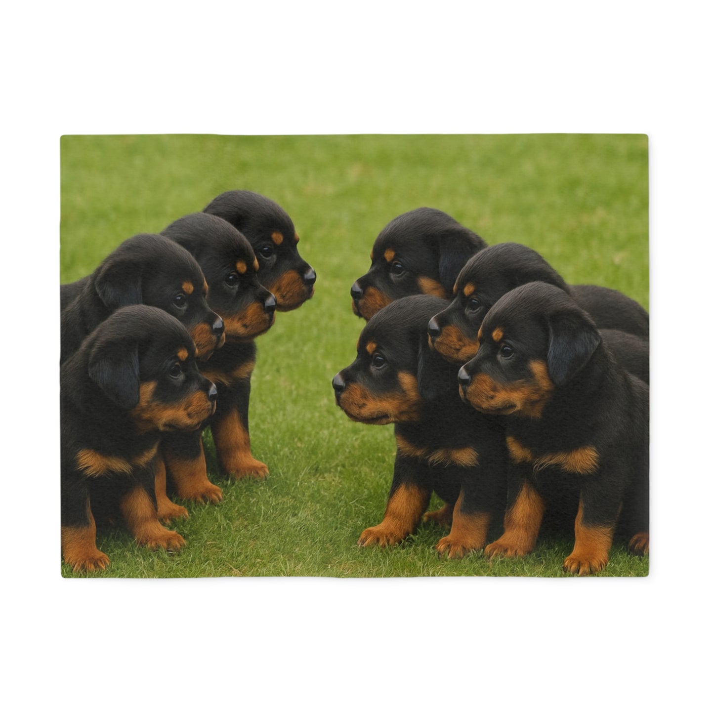 Manta sudadera con cachorros de rottweiler