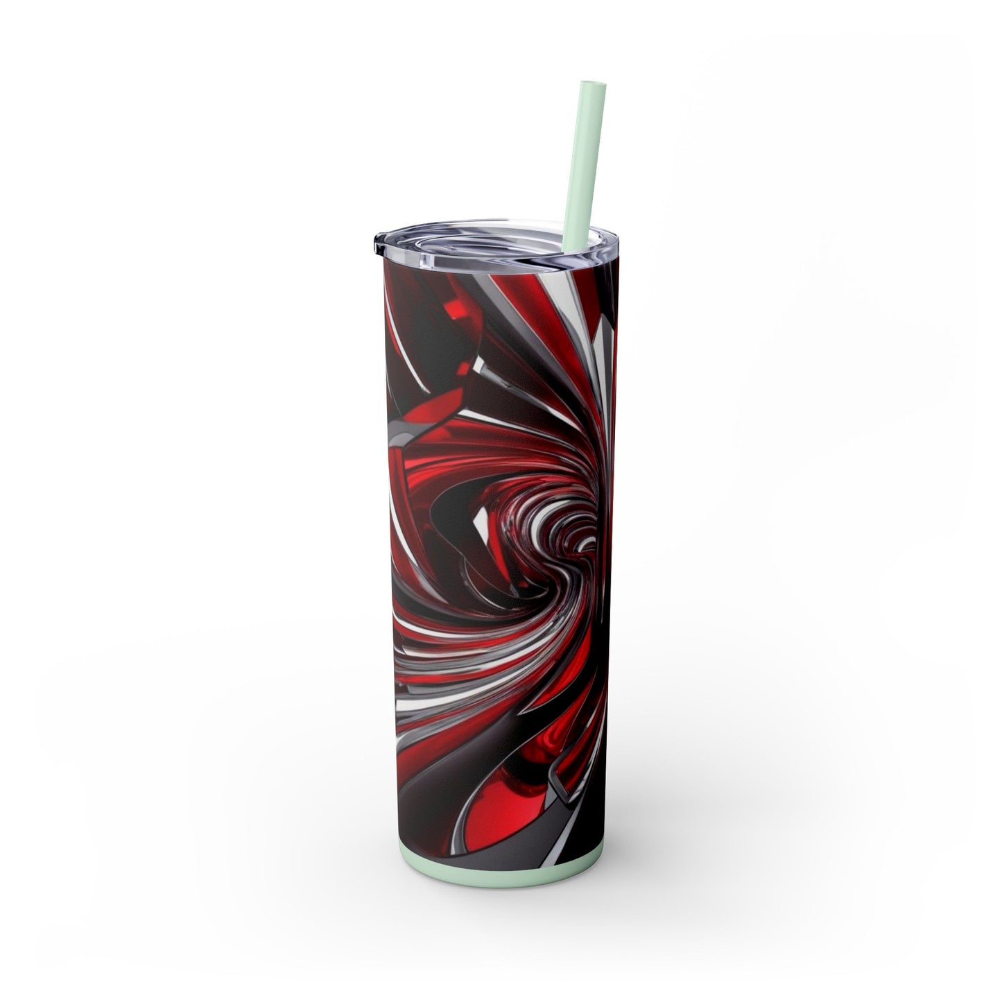 Optical Illusion Skinny Tumbler with Straw, 20oz