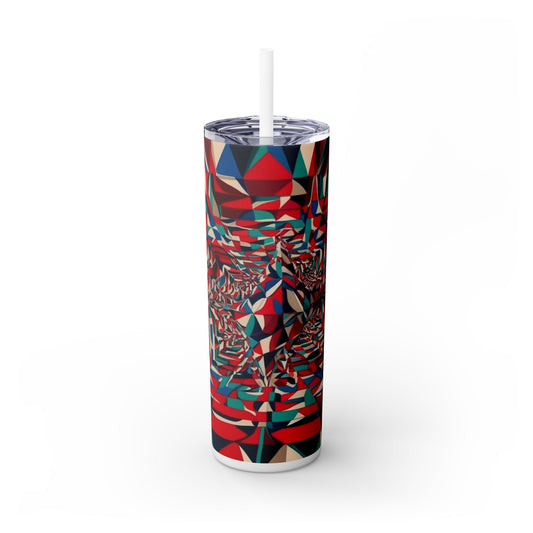 Optical Illusion Skinny Tumbler with Straw, 20oz