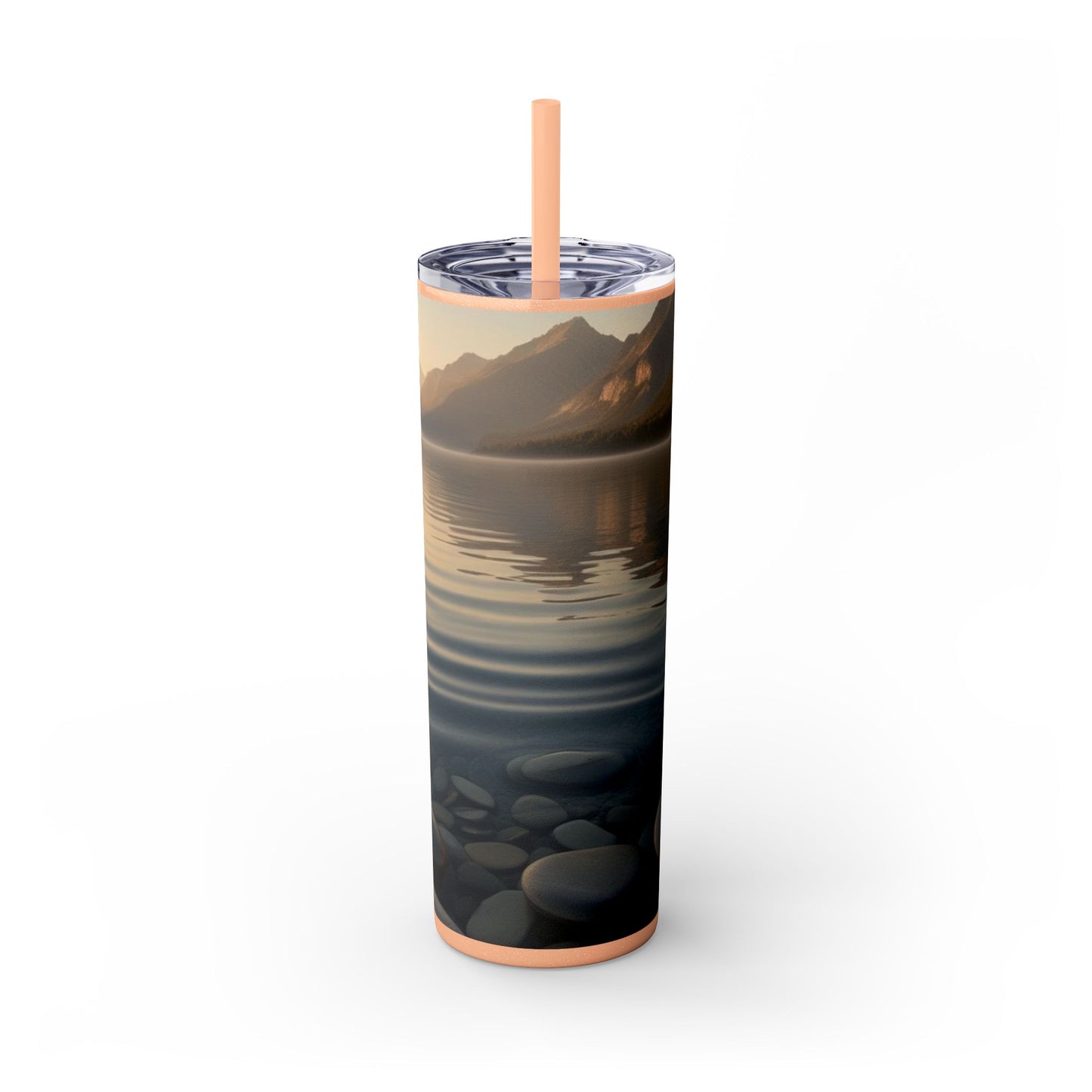 Ripple in a Mountain Lake Skinny Tumbler with Straw, 20oz