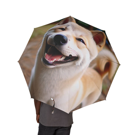 Korean Jindo Dog Semi-Automatic Foldable Umbrella