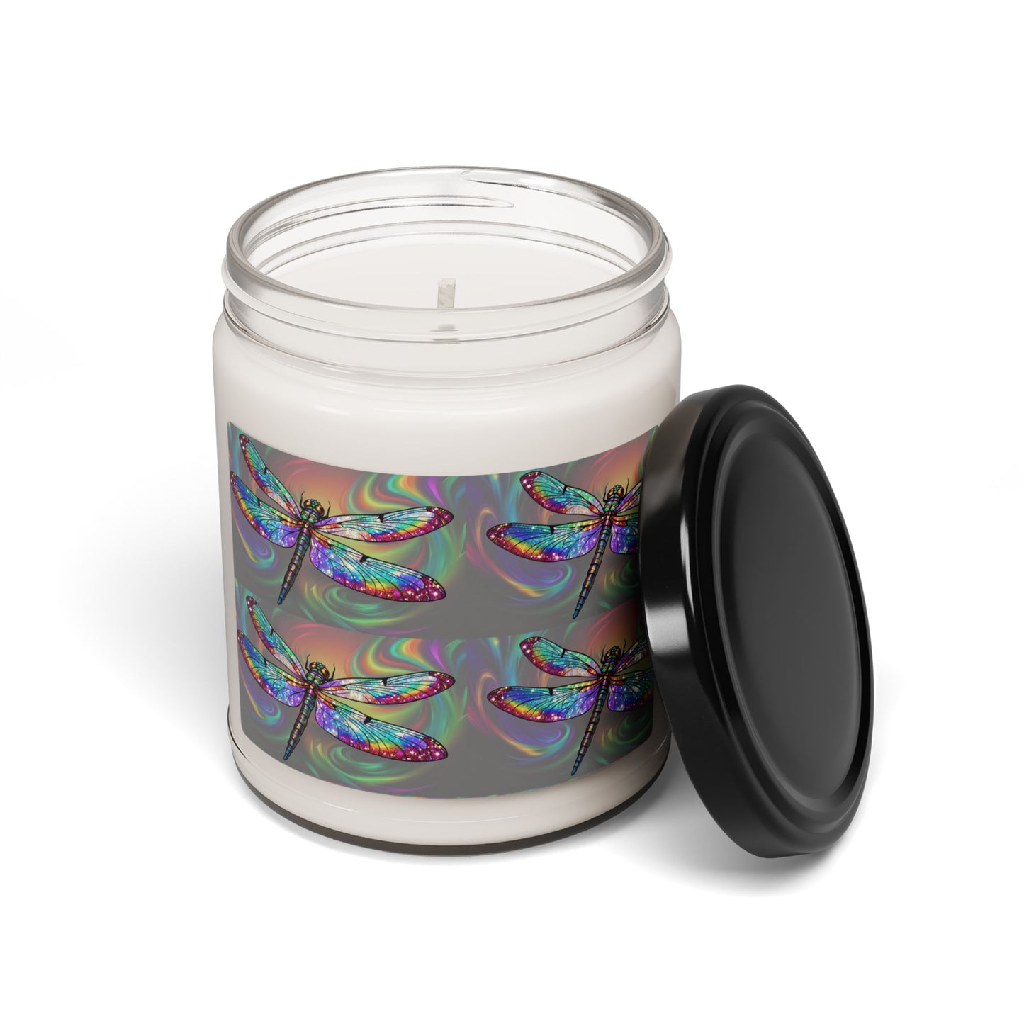 Glittery Psychedelic Dragonfly- Scented Soy Candle, 9oz