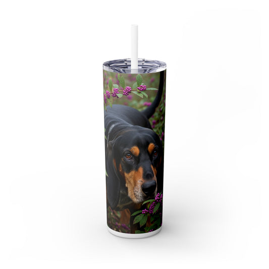 Black and Tan Coonhound Tumbler with Straw, 20oz