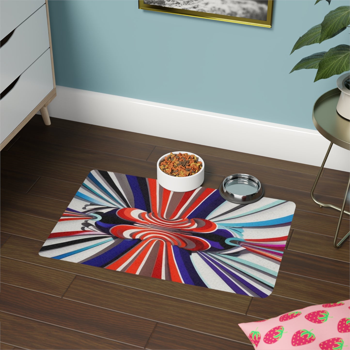 Pet Food Mat (12x18) - Optical Illusion