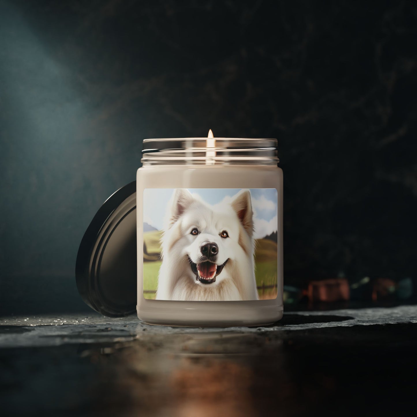 White Swiss Shepherd Dog- Scented Soy Candle, 9oz