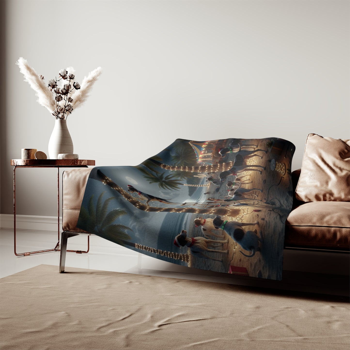 Coastal Holiday Decorating Party Blanket