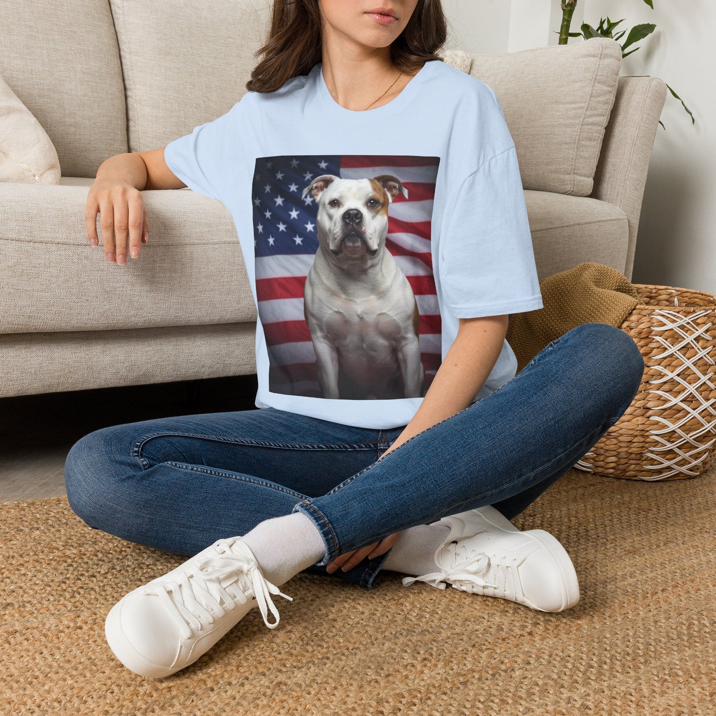 Patriotic T-Shirt — American Flag Dog Tee