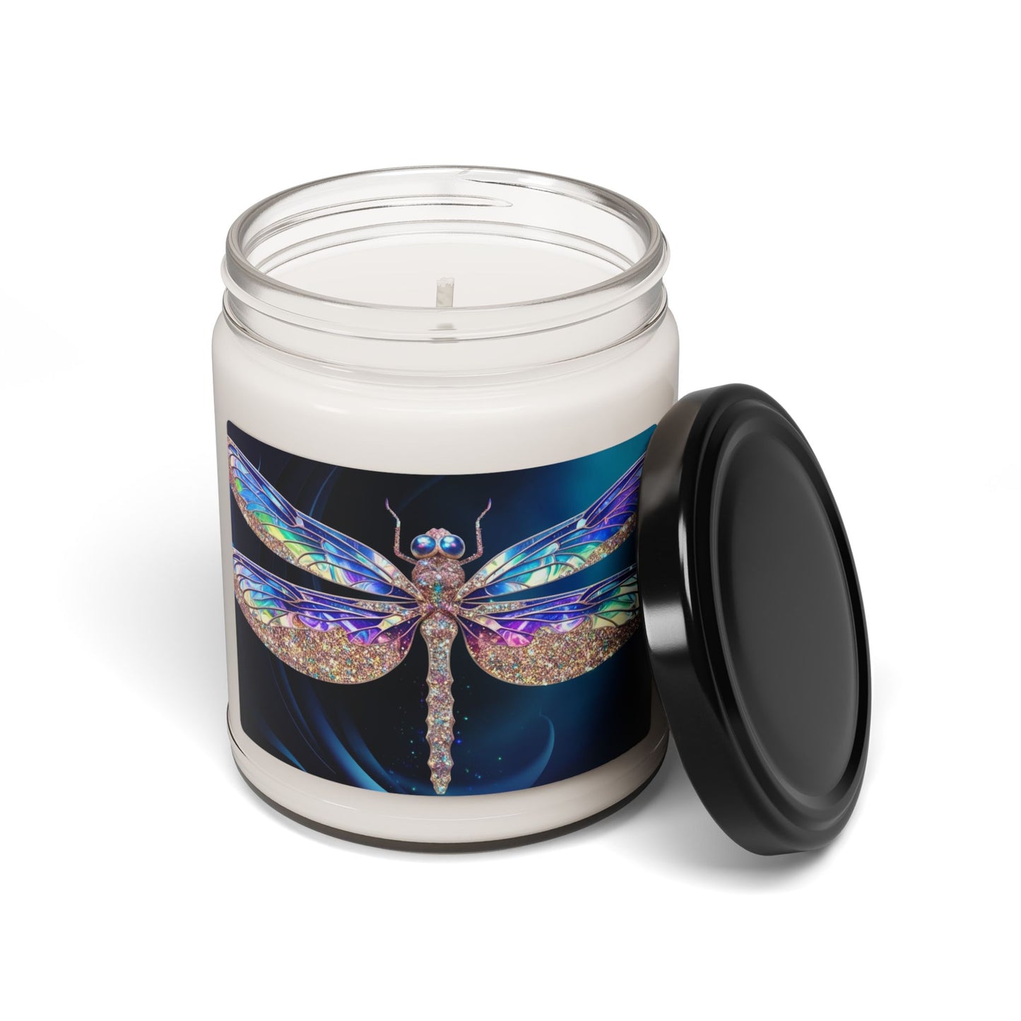 Glittery Psychedelic Dragonfly- Scented Soy Candle, 9oz