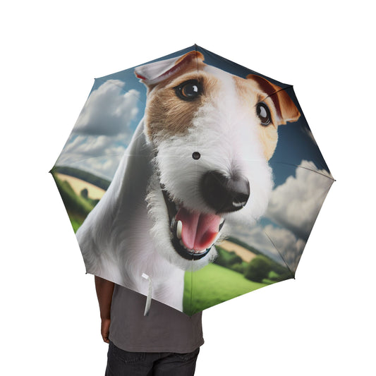 Smooth Fox Terrier Semi-Automatic Foldable Umbrella